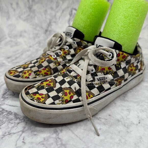 Vans Pizza Party Black and White Checkerboard Sneakers. Size 3 Youth - Picture 1 of 8